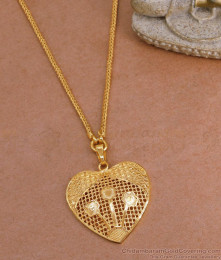 Pure Gold Tone Heart Shaped Dollar With Kodi Chain For Women BGDR1558 Pure Gold Tone Heart Shaped Dollar With Kodi Chain For Women BGDR1558