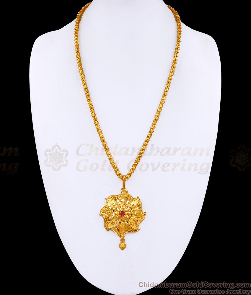 Trendy Micro Gold Plated Mango Dollar Chain With Ruby Stone Online BGDR1561 Trendy Micro Gold Plated Mango Dollar Chain With Ruby Stone Online BGDR1561