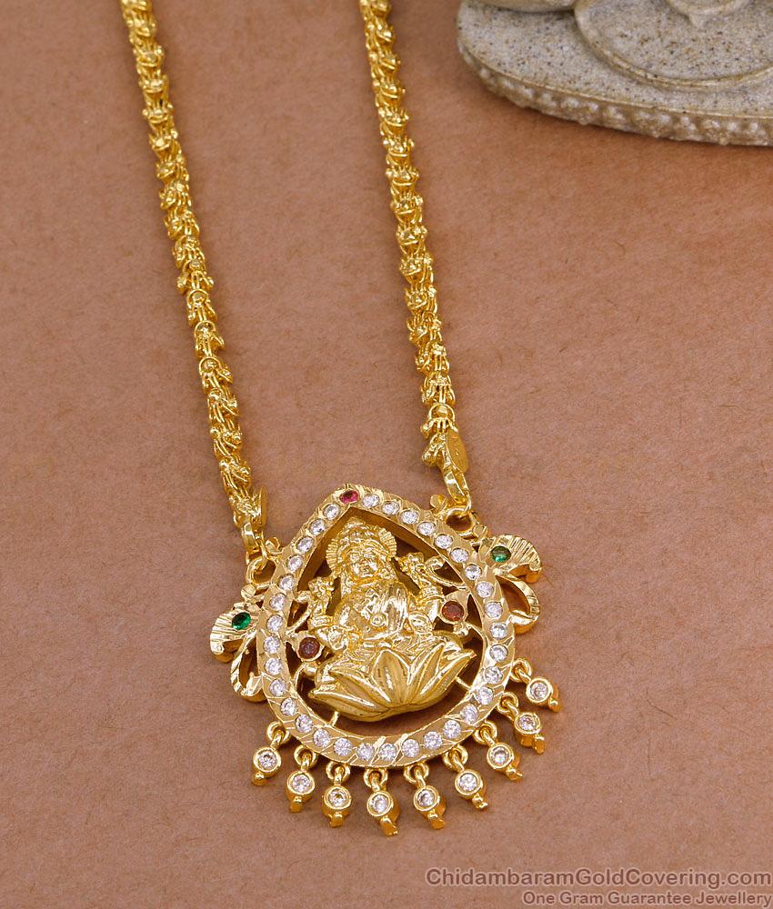 Buy FIve Metal Multi Stone Lakshmi Dollar With Jasmine Chain For Women BGDR1564