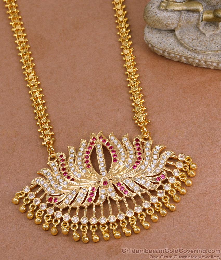 30 Inch Long Grand Bridal Wear Impon Lotus Dollar Chain Five Metal Jewelry BGDR1568-Lg 30 Inch Long Grand Bridal Wear Impon Lotus Dollar Chain Five Metal Jewelry BGDR1568-Lg