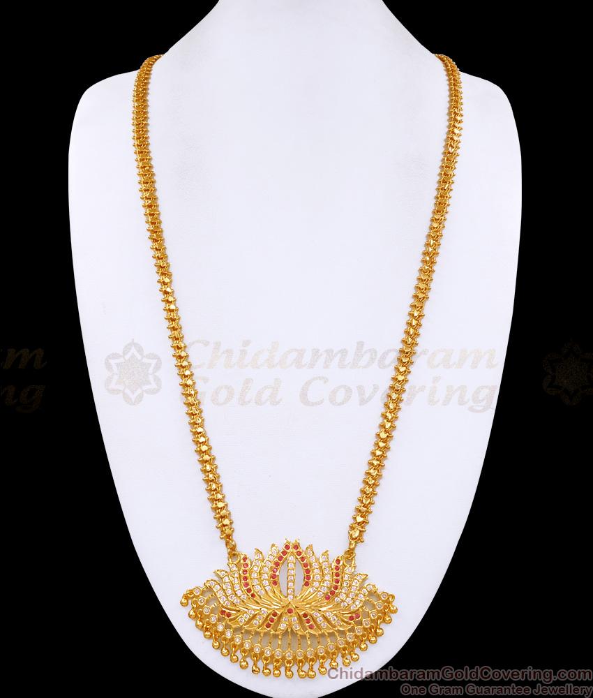 30 Inch Long Grand Bridal Wear Impon Lotus Dollar Chain Five Metal Jewelry BGDR1568-Lg 30 Inch Long Grand Bridal Wear Impon Lotus Dollar Chain Five Metal Jewelry BGDR1568-Lg