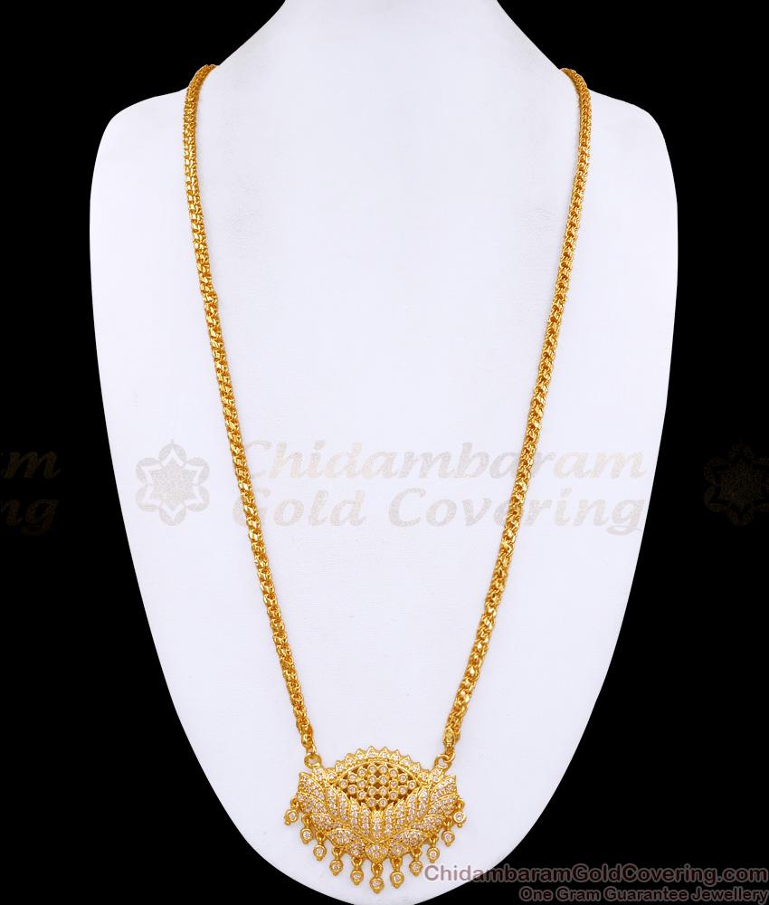30 Inch Long Ad Stone Floral Pendant With Jasmine Chain Festive Collections BGDR1569-Lg