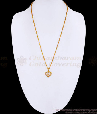 Full White Stone Heart Dollar With Gold Imitation Spiral Chain Online BGDR1573
