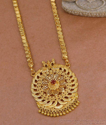 Real Micro Gold Plated Big Peacock Dollar Chain For Women Wedding BGDR1576