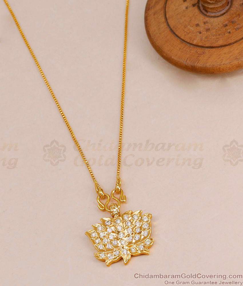 Light Weight Impon Lotus Dollar With Thin Gold Chain For Women BGDR1585