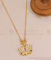Regular Use Impon Gati Stone Lotus Pendant Chain For Women Fashion BGDR1586