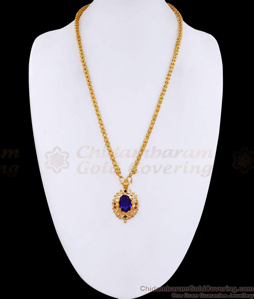 Attractive Big Sapphire Gemstone Impon Dollar Chain Shop Online BGDR1589