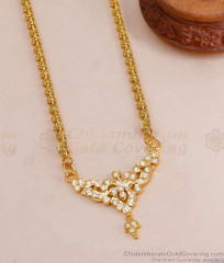 Beautiful Festive Collection Impon Dollar Chain White Stone Design BGDR1592