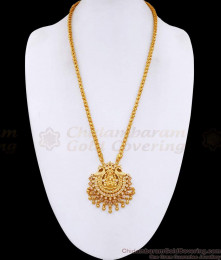 Glittering White Ad Stone Lakshmi Dollar Chain Gold Imitation Jewelry BGDR1604
