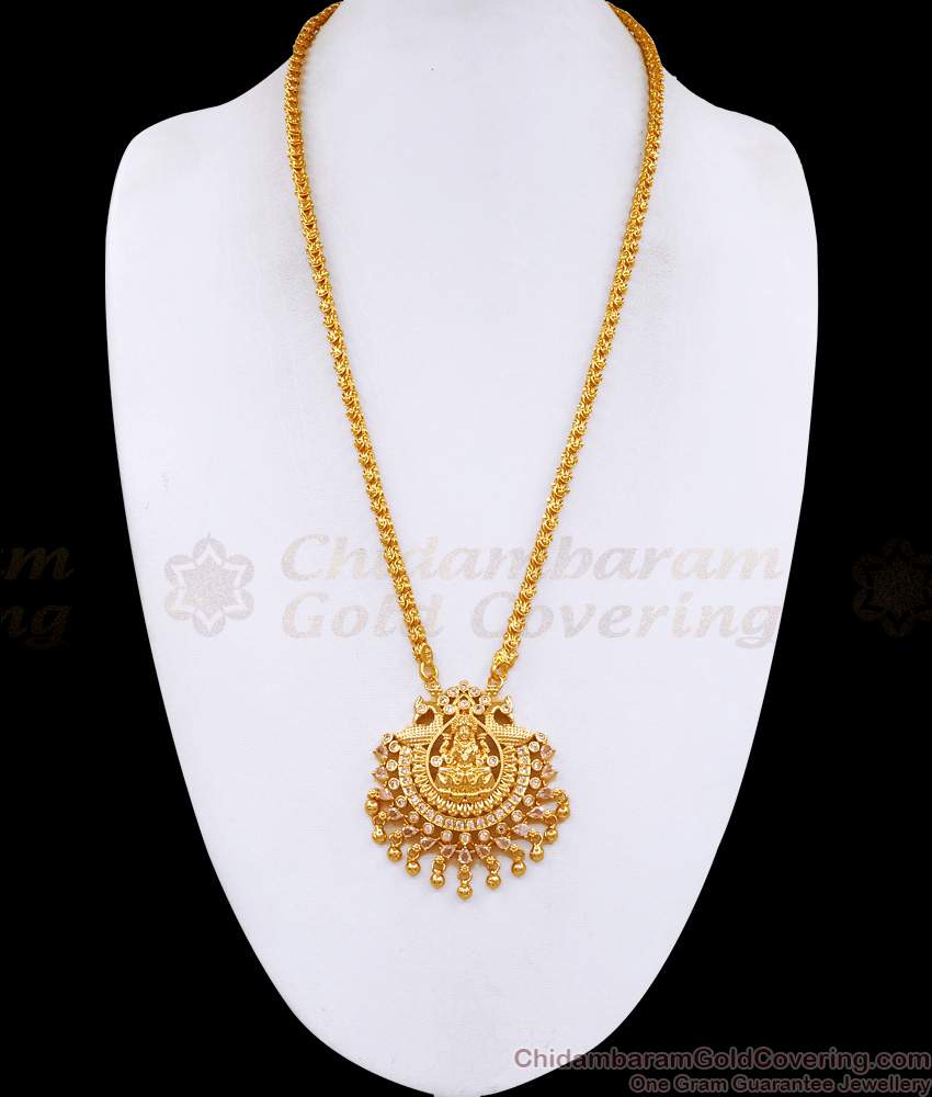 Glittering White Ad Stone Lakshmi Dollar Chain Gold Imitation Jewelry BGDR1604 Glittering White Ad Stone Lakshmi Dollar Chain Gold Imitation Jewelry BGDR1604