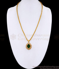 Big Emerald Stone Gold Plated Dollar Chain Collections For Women BGDR1606