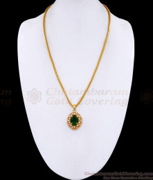 Big Emerald Stone Gold Plated Dollar Chain Collections For Women BGDR1606