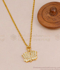 Small Impon Lotus Pendant Wheat Gold Chain Design For Women BGDR1608