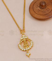 Elegant Lakshmi Motiff Impon Dollar Chain With White Stone BGDR1614