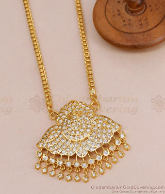High Quality Micro Gold Plated Big Dollar Chain White Stone Design BGDR1615