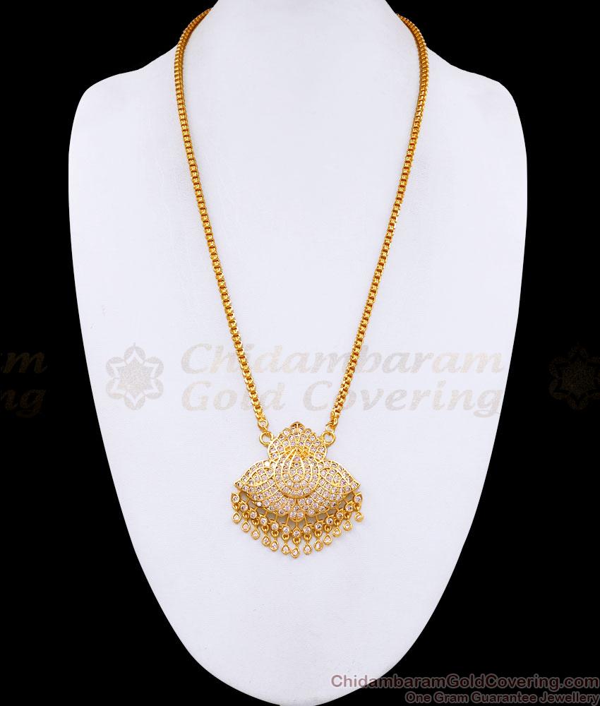 High Quality Micro Gold Plated Big Dollar Chain White Stone Design BGDR1615