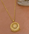 Elegant Micro Gold Plated Dollar Chain White Stone Floral Design BGDR1624
