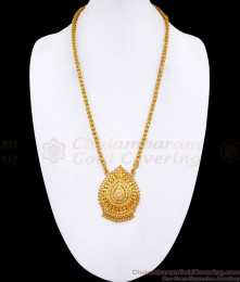 Kerala Bridal Wear White Stone Gold Dollar Chain For Women BGDR1625