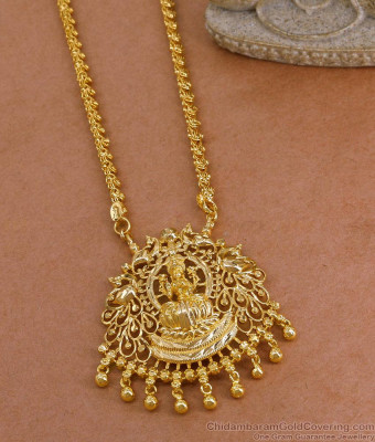 Latest Lakshmi Design Plain Gold Imitation Dollar Chain Shop Online BGDR1631