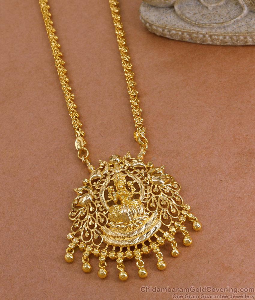 Latest Lakshmi Design Plain Gold Imitation Dollar Chain Shop Online BGDR1631