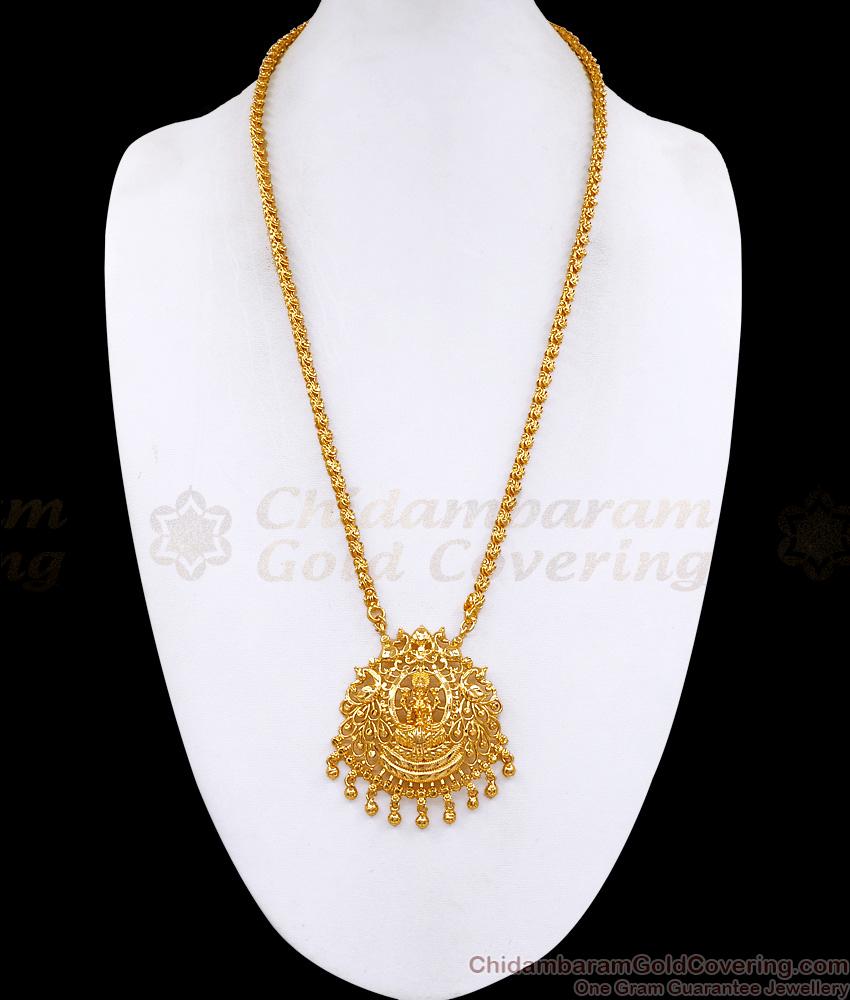 Latest Lakshmi Design Plain Gold Imitation Dollar Chain Shop Online BGDR1631