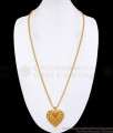 30 Inch Long Ruby White Stone Heart Shaped Gold Dollar Chain Design Online BGDR1634-Lg