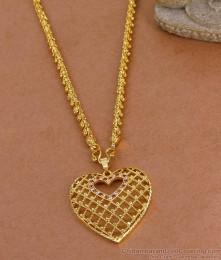 Light Weight Micro Gold Plated Heart Dollar Chain WIth Ad Stone For Wedding BGDR1636