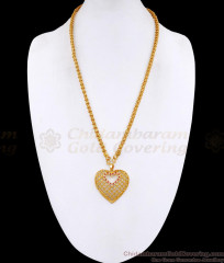 Light Weight Micro Gold Plated Heart Dollar Chain WIth Ad Stone For Wedding BGDR1636