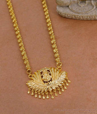 Plain One Gram Gold Lakshmi Dollar Chain For Wedding Functions BGDR1637