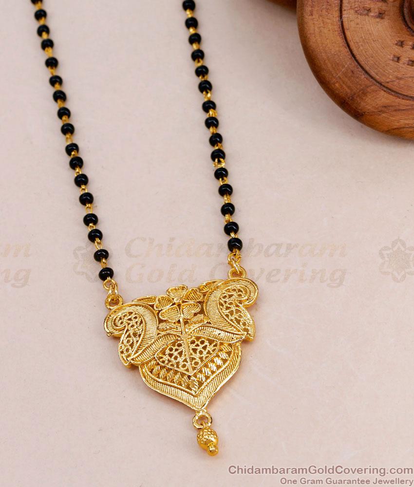 Bollywood Fashion Single Line Karimani Gold Mangalsutra Designs Online BGDR1642