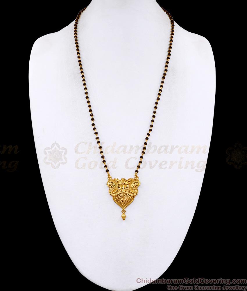 Bollywood Fashion Single Line Karimani Gold Mangalsutra Designs Online BGDR1642