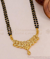 New Arrival Double Line Black Beaded Gold Mangalsutra Dollar Chain BGDR1647