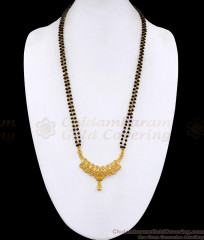 New Arrival Double Line Black Beaded Gold Mangalsutra Dollar Chain BGDR1647