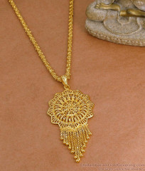 Latest 1 Gram Gold Plated Floral Sunburst Dollar Chain Without Stone BGDR1652
