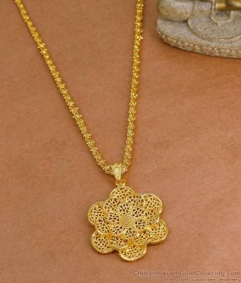 Beautiful Flower Design Gold Imitation Dollar Chain Collections Shop Online BGDR1653