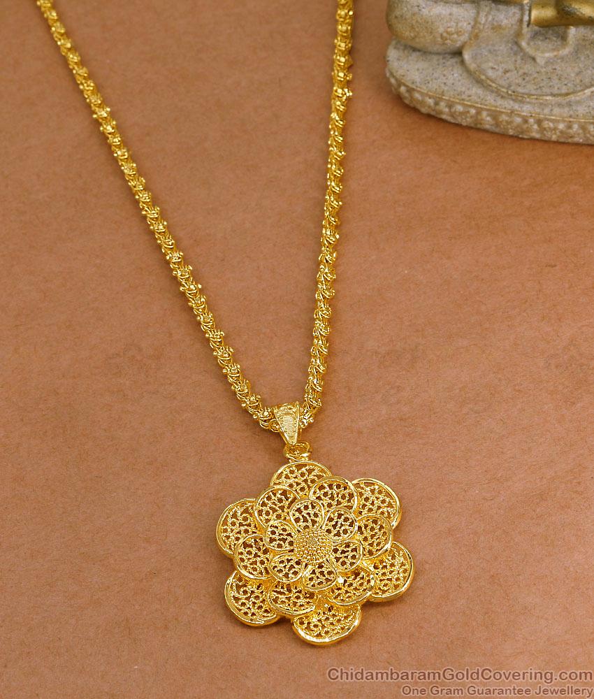 Beautiful Flower Design Gold Imitation Dollar Chain Collections Shop Online BGDR1653