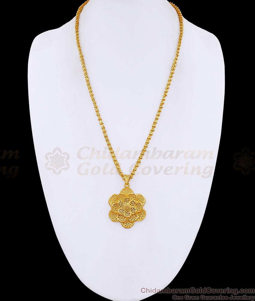 Beautiful Flower Design Gold Imitation Dollar Chain Collections Shop Online BGDR1653