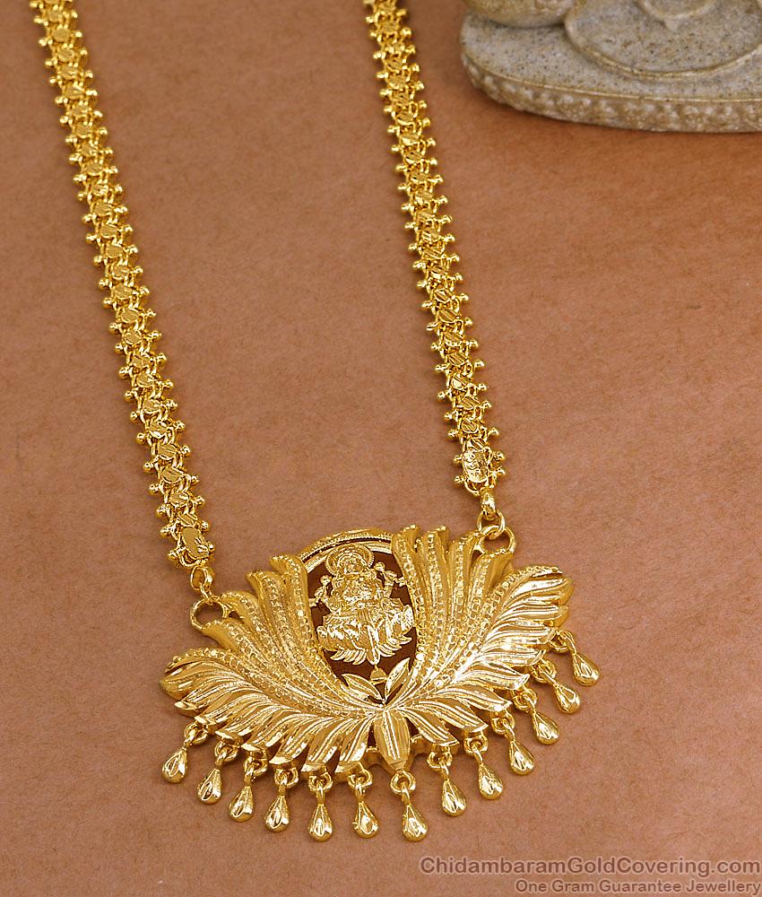 South Indian Gold Plated Lakshmi Dollar Chain Women Fashion Jewelry BGDR1657