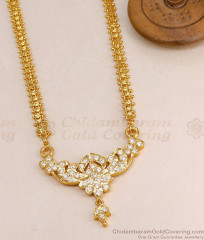 Latest Floral Design Full White Stone Impon Dollar Chain For Women BGDR1660