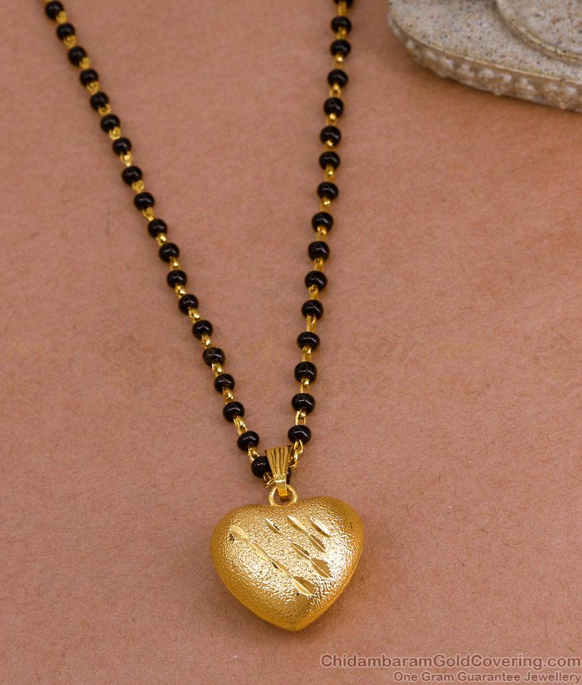 3D Heart Design Gold Imitation Pendant With Karugamani Chain Online BGDR1664