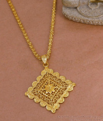 Plain One Gram Gold Flower Dollar With Jasmine Chain For Brides BGDR1666