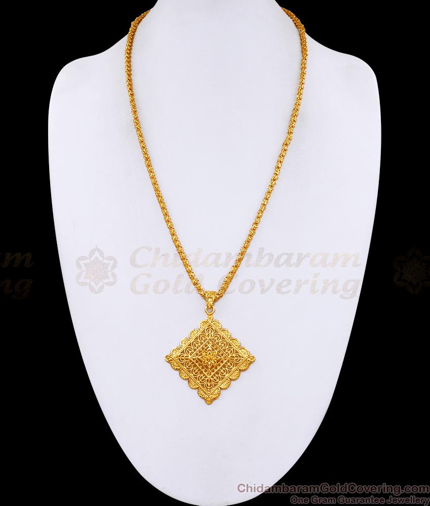 Plain One Gram Gold Flower Dollar With Jasmine Chain For Brides BGDR1666