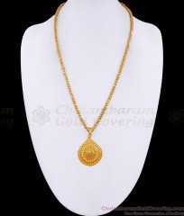 Traditional Gold Imitation Droplet Pendant With Long Chain For Women BGDR1667