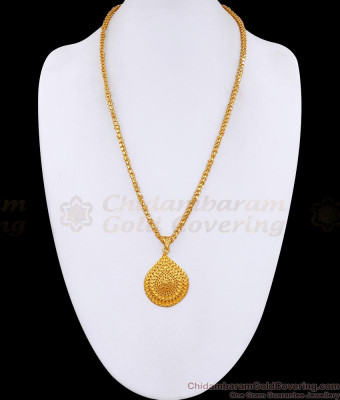 Traditional Gold Imitation Droplet Pendant With Long Chain For Women BGDR1667
