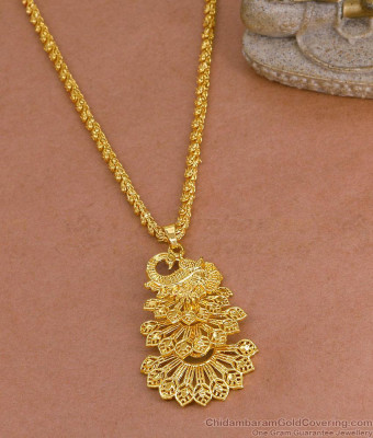 Unique Dancing Peacock Gold Plated Dollar Chain Bridal Wear Collections BGDR1668