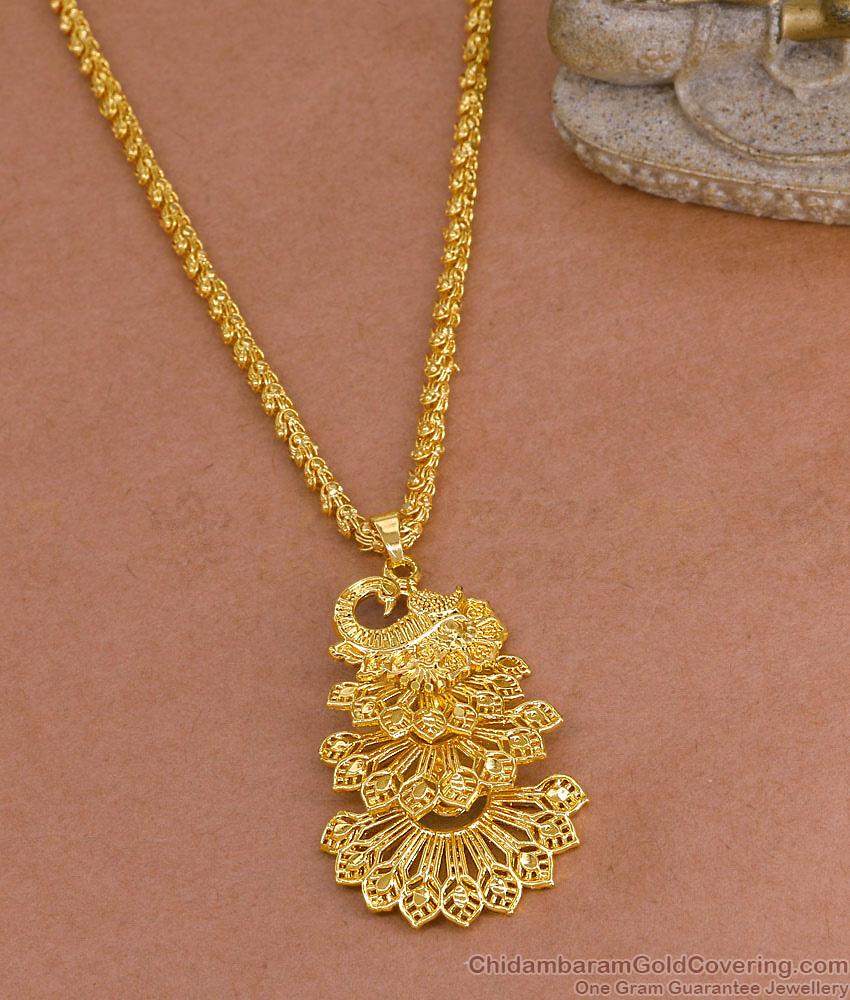 Unique Dancing Peacock Gold Plated Dollar Chain Bridal Wear Collections BGDR1668