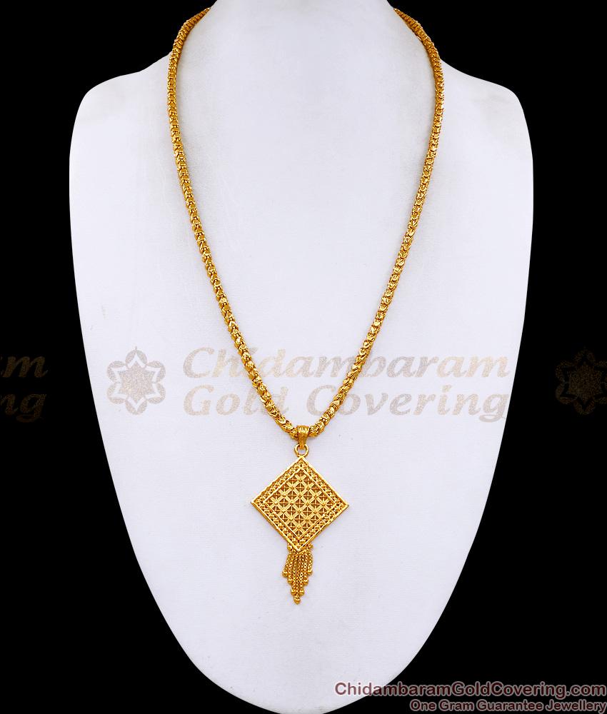 Latest One Gram Gold Dollar Chain Design Without Stone BGDR1670