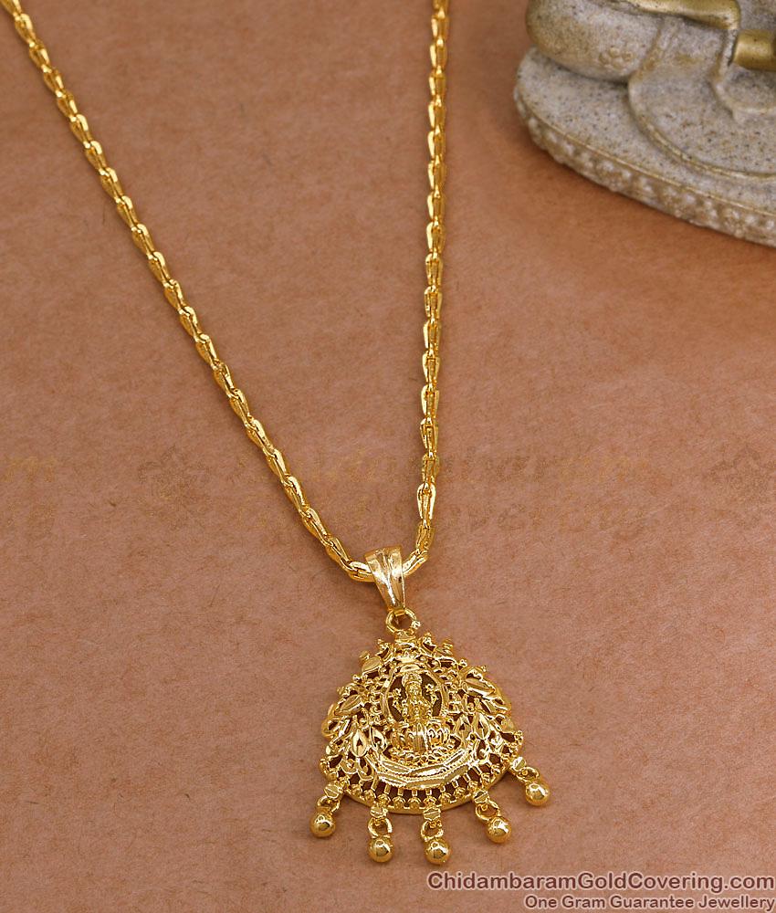 30 Inch Long Regular Wear Lakshmi Design Gold Plated Dollar Wheat Chain BGDR1673-Lg