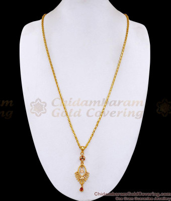 30 Inch Long Ad Stone Fish Dollar Gold Plated Chain At Affordable Price BGDR1675-Lg