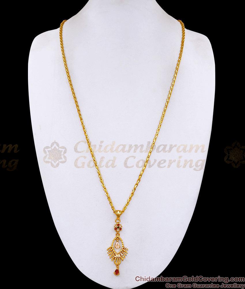 30 Inch Long Ad Stone Fish Dollar Gold Plated Chain At Affordable Price BGDR1675-Lg